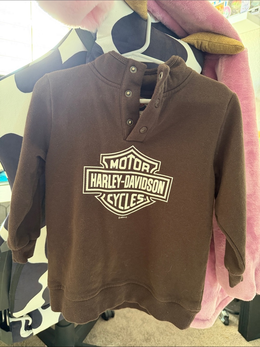 Toddler Harley-Davidson Brown Crewneck Sweater